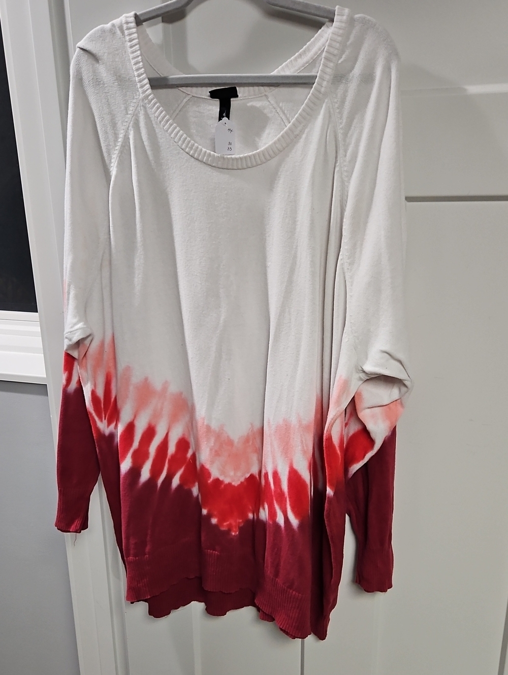 torrid White and Red Ombre Tie-Dye Long Sleeve Sweatshirt
